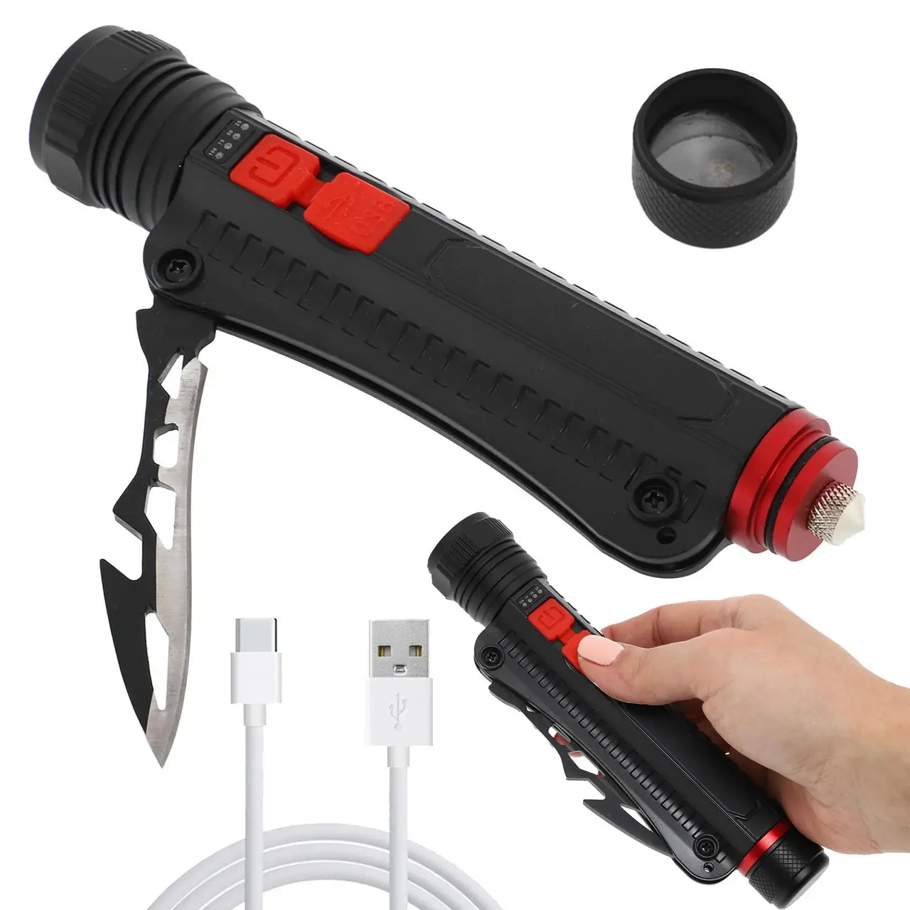 Ручний ліхтарик DT-001 Torch • Ручний акумуляторний ліхтарик з відкривачкою