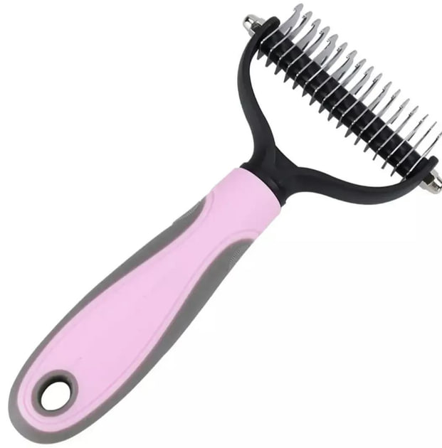 Двостороння расческа для вичісування шерсті котів і собак • Універсальна двостороння расческа для шерсті та підшерстка домашніх тварин