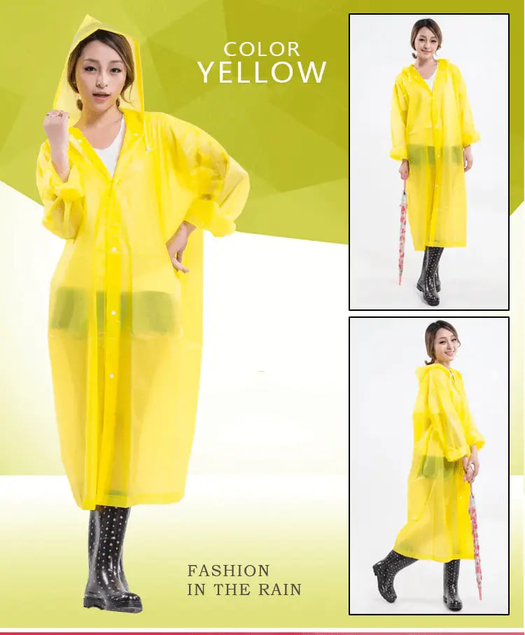 Універсальний прозорий водонепроникний жіночий та чоловічий дощовик D-192 - мініатюра 2