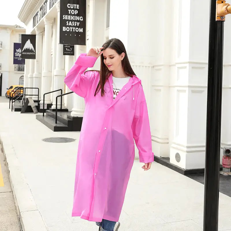 Універсальний прозорий водонепроникний жіночий та чоловічий дощовик D-192 - мініатюра 6