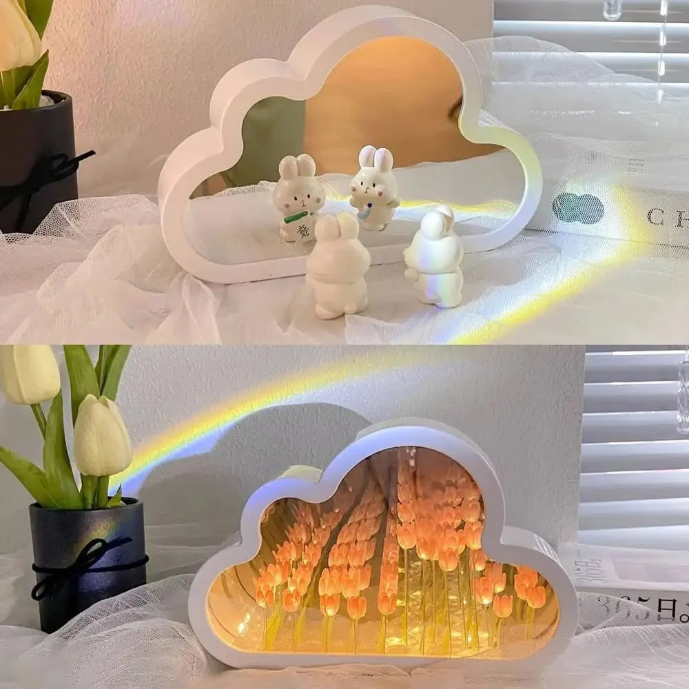 Дзеркальний світильник-нічник «Хмарка з тюльпанами» - мініатюра 6