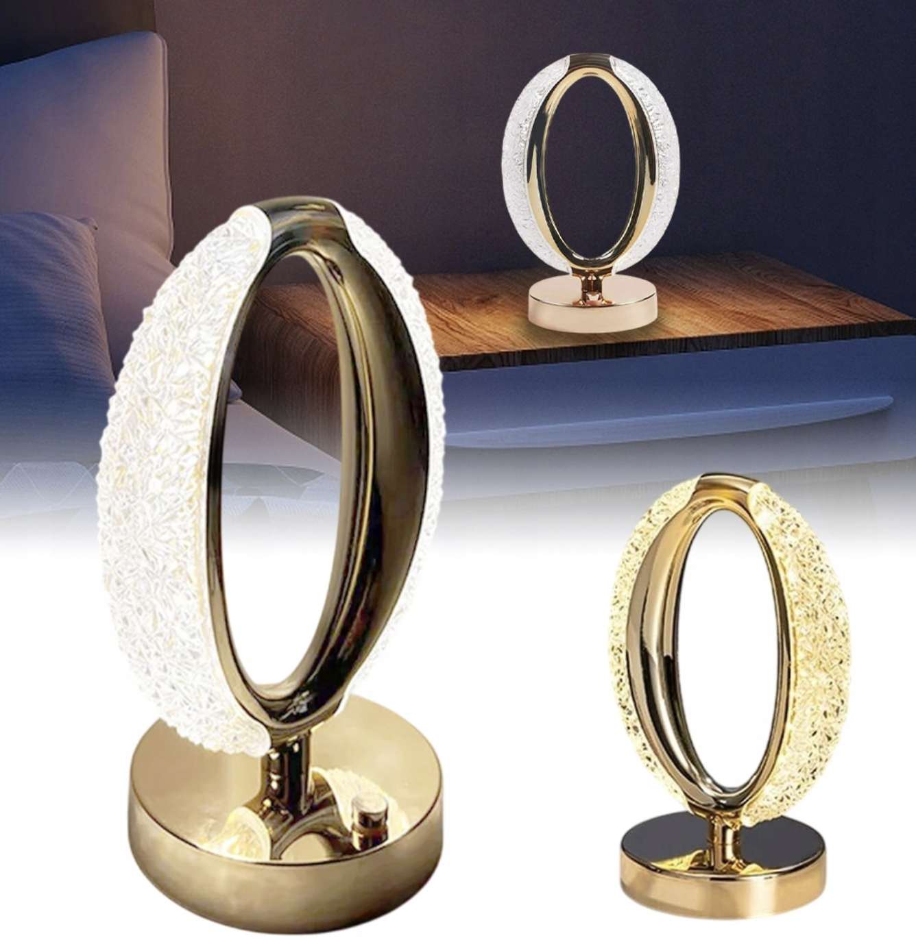 Настільна лампа Crystal Diamond, овальний нічник - мініатюра 7