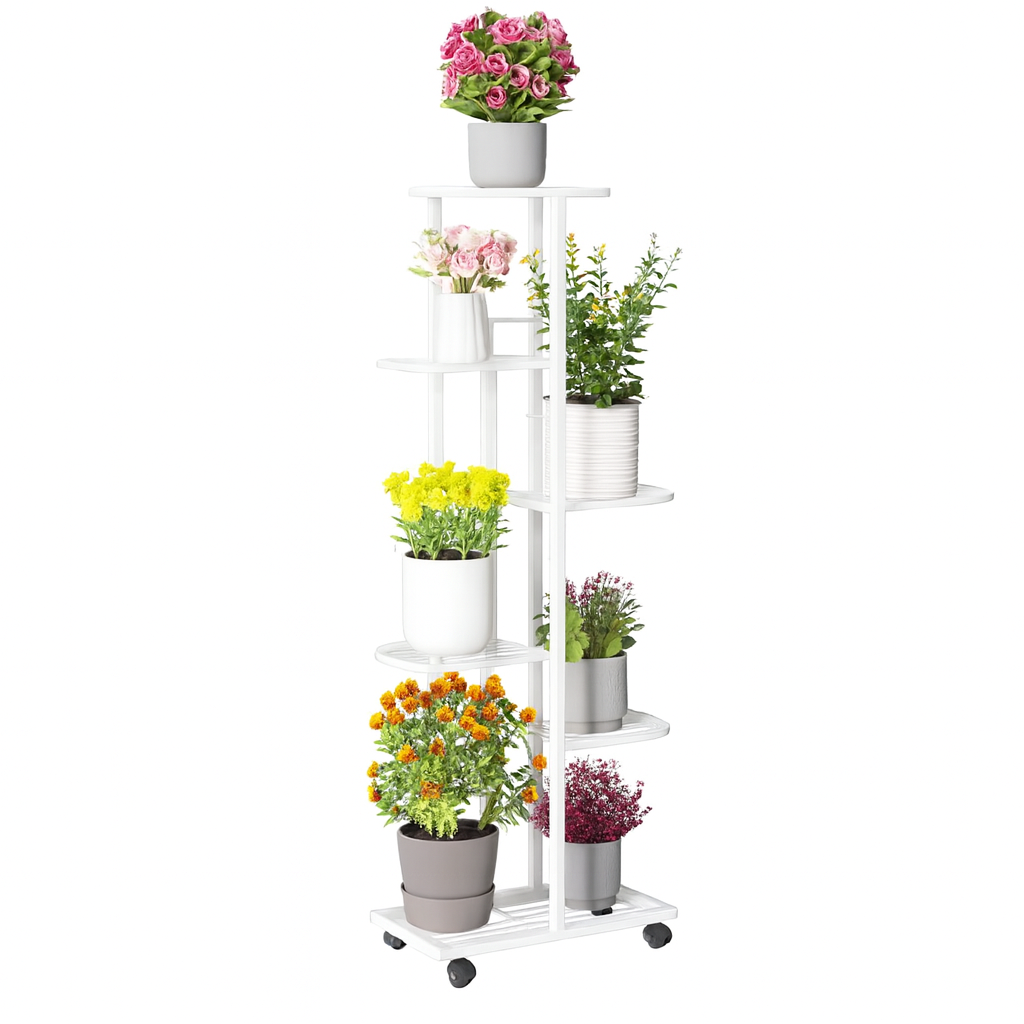 Металева стійка-полиця квітковий стенд CVT-6P • 6-рівнева підставка для рослин