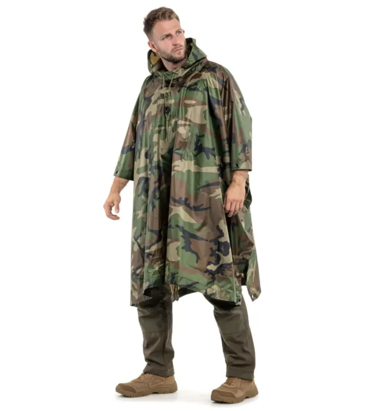 Дождевик Raincoat Камуфляж D -1 • Тактичний дощовик камуфляж плащ-намет пончо з капюшоном