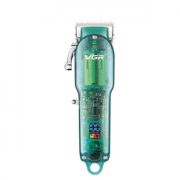 Професійна машинка для стрижки V-660 Professional Clipper Transparent Green - мініатюра 2