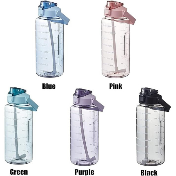 Бутилка для води 2л з соломинкою та ручкою - мініатюра 2