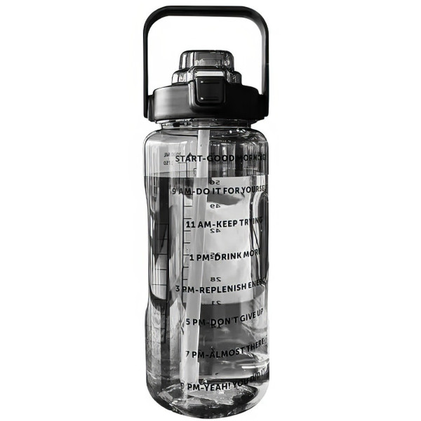 Бутилка для води 2л з соломинкою та ручкою - мініатюра 6