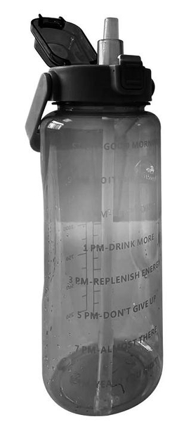 Бутилка для води 2л з соломинкою та ручкою - мініатюра 9