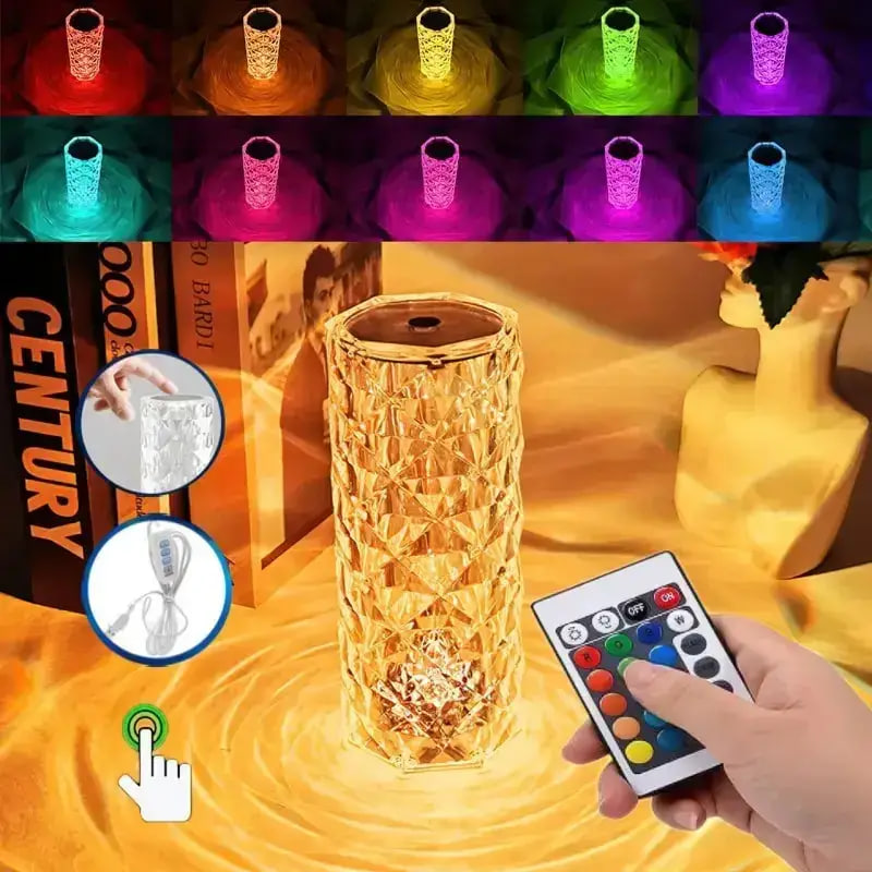 Настільна лампа нічник Rose Diamond з пультом - мініатюра 5