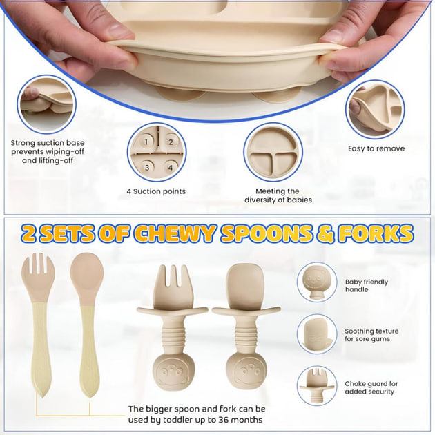 Набір для годування дитини із силікону 10 в 1 - мініатюра 6