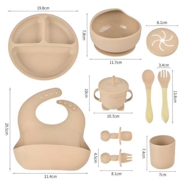 Набір для годування дитини із силікону 10 в 1 - мініатюра 7