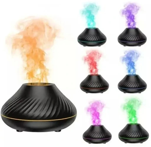 Ароматичний дифузор ефірних олій з RGB-підсвічуванням і імітацією полум’я - мініатюра 2