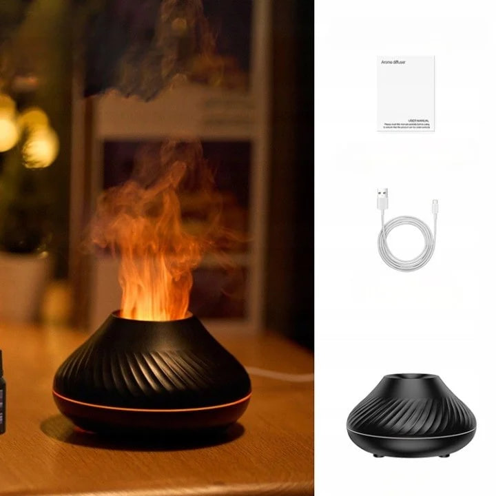 Ароматичний дифузор ефірних олій з RGB-підсвічуванням і імітацією полум’я - мініатюра 3