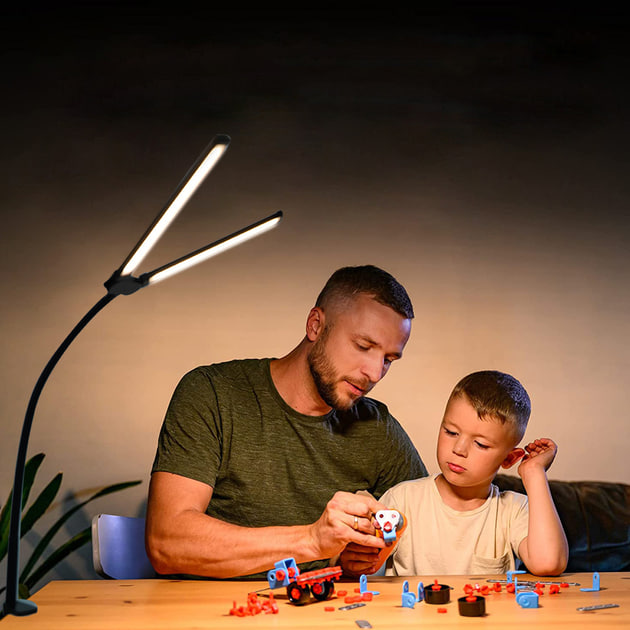 Настільна лампа світлодіодна подвійна LED на струбцині Double Lamp - мініатюра 9