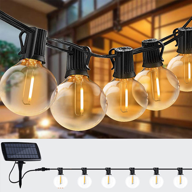Садова гірлянда довжиною 10 метрів з 20 світлодіодами та сонячною батареєю - мініатюра 4