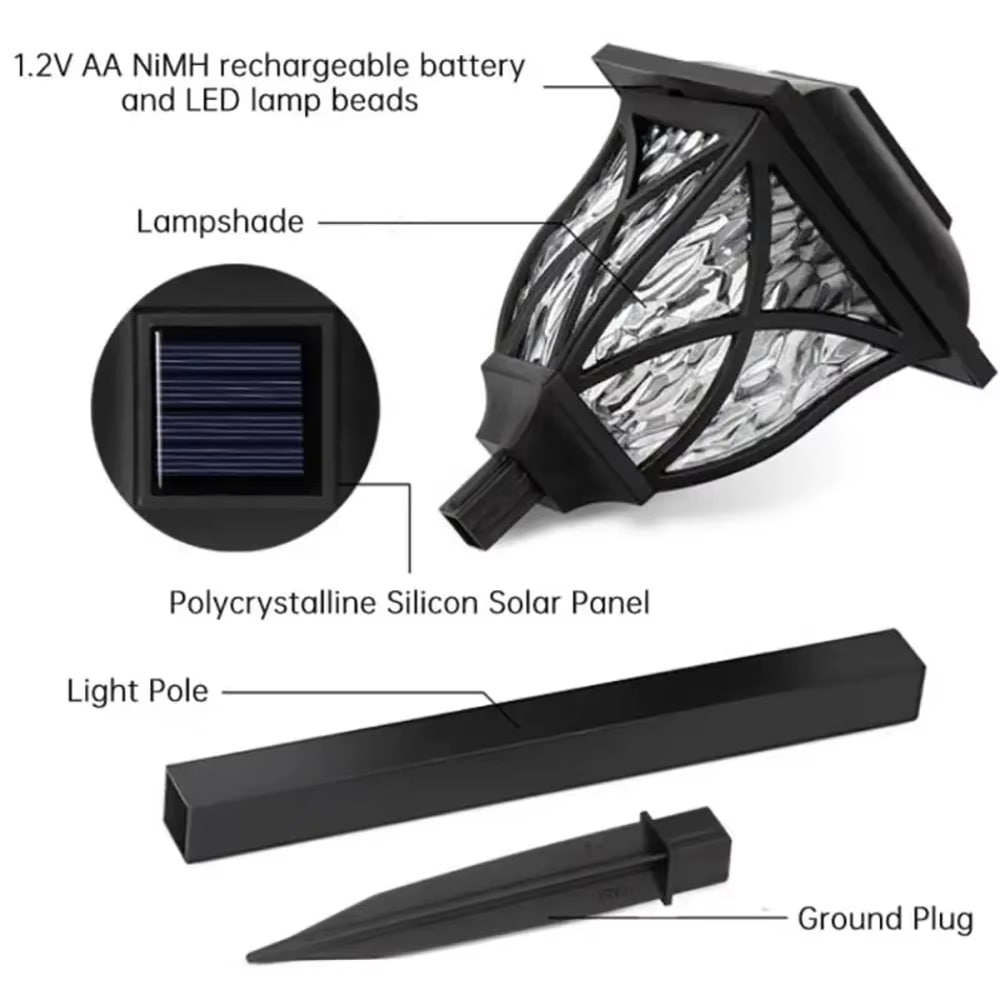 Вуличні сонячні світлодіодні світильники для доріжок та дворів IP44 - мініатюра 5