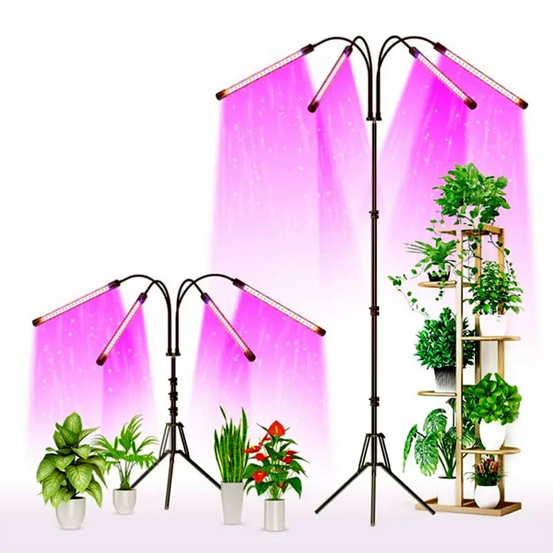 Світлодіодна лампа для фотосинтезу рослин з 4 лініями освітлення на штативі - мініатюра 1