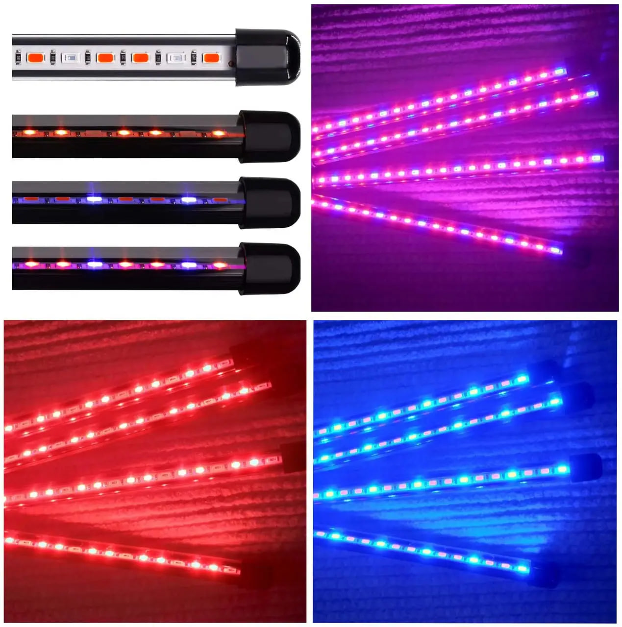 Світлодіодна лампа для фотосинтезу рослин з 4 лініями освітлення на штативі - мініатюра 4