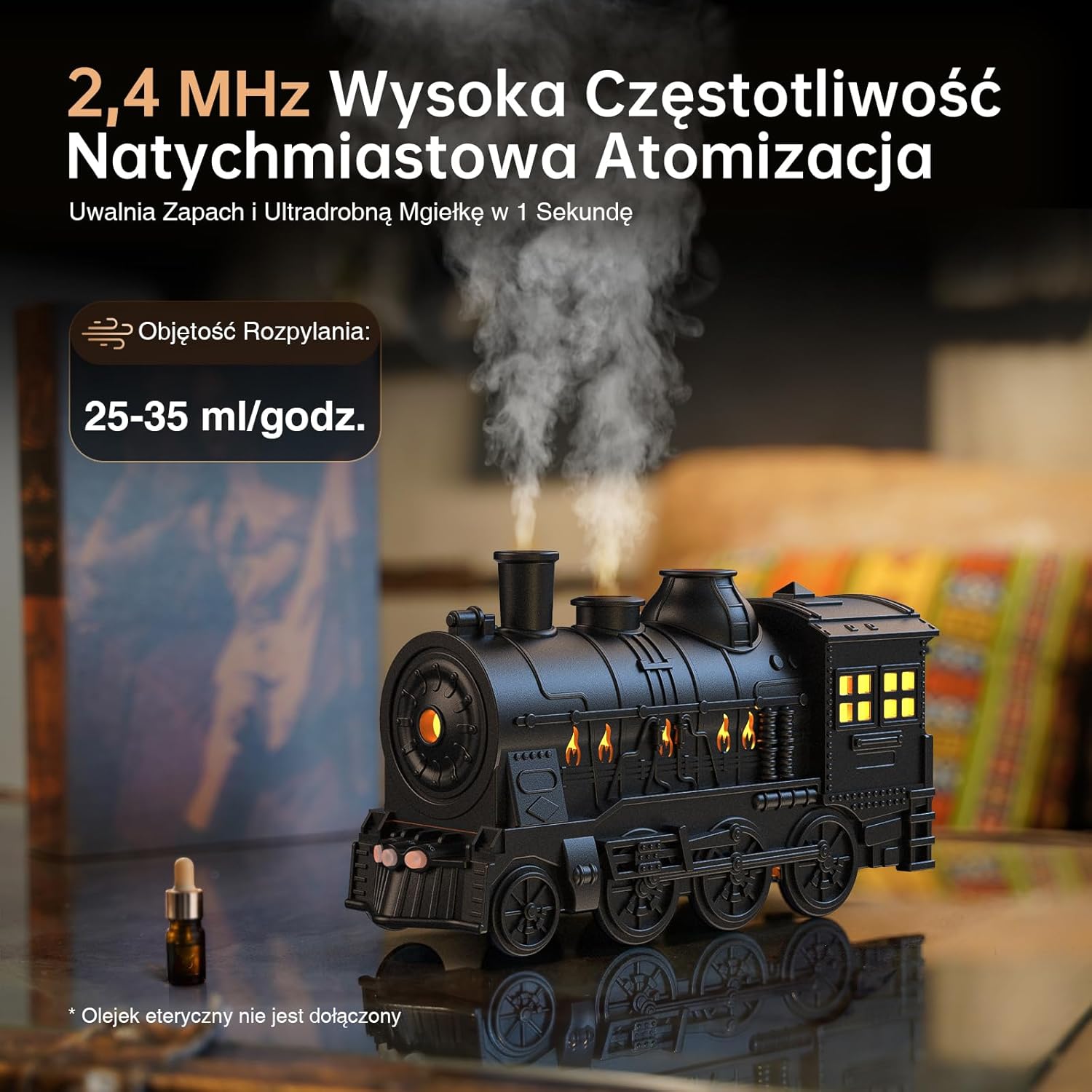 Зволожувач повітря у вигляді паровоза з USB-живленням - мініатюра 7