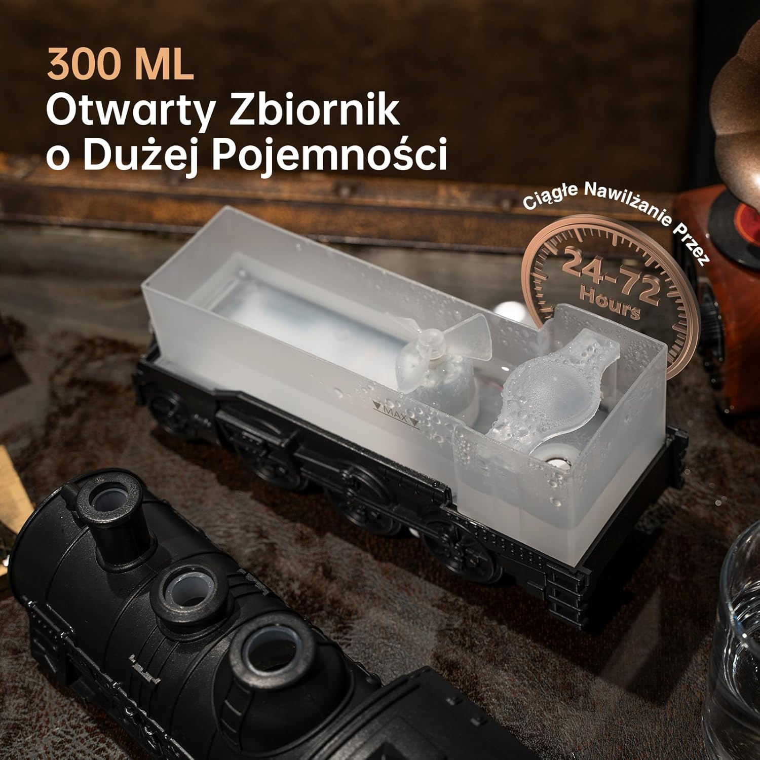 Зволожувач повітря у вигляді паровоза з USB-живленням - мініатюра 8