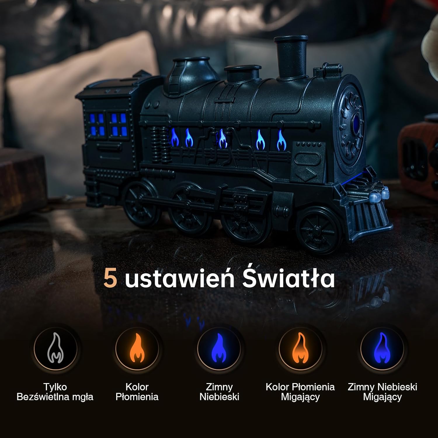 Зволожувач повітря у вигляді паровоза з USB-живленням - мініатюра 9