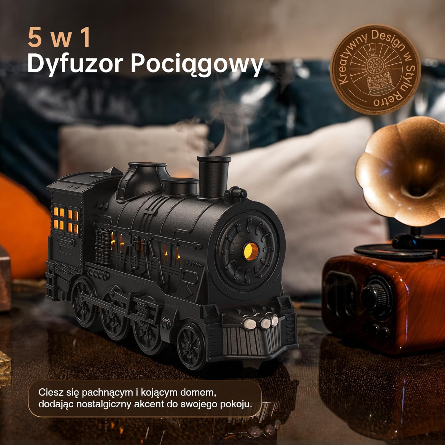 Зволожувач повітря у вигляді паровоза з USB-живленням - мініатюра 10