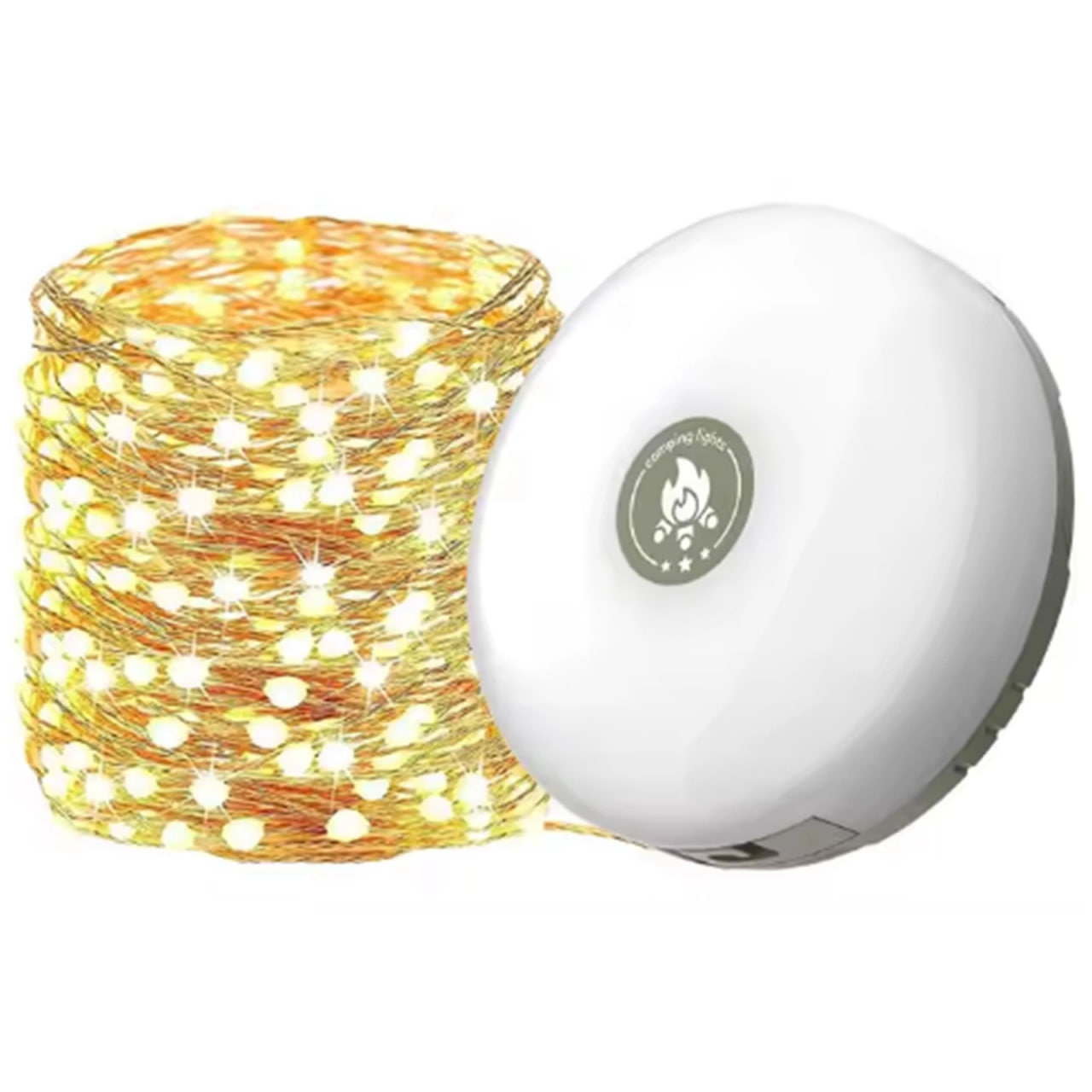 Ліхтар для кемпінгу з гірляндою 20 м USB • Підвісний ліхтар з гірляндою та акумулятором