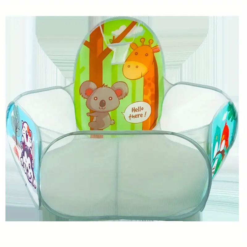 Манеж-бассейн дитячий для м’ячиків • Дитячий ігровий манеж для малюків з текстильним кошиком