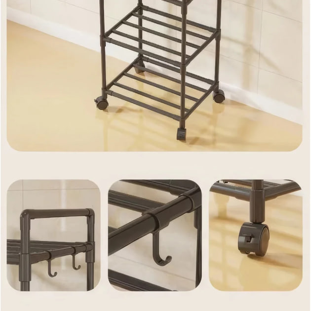 Етажерка кухонна напольна 4 яруси на коліщатках - мініатюра 3