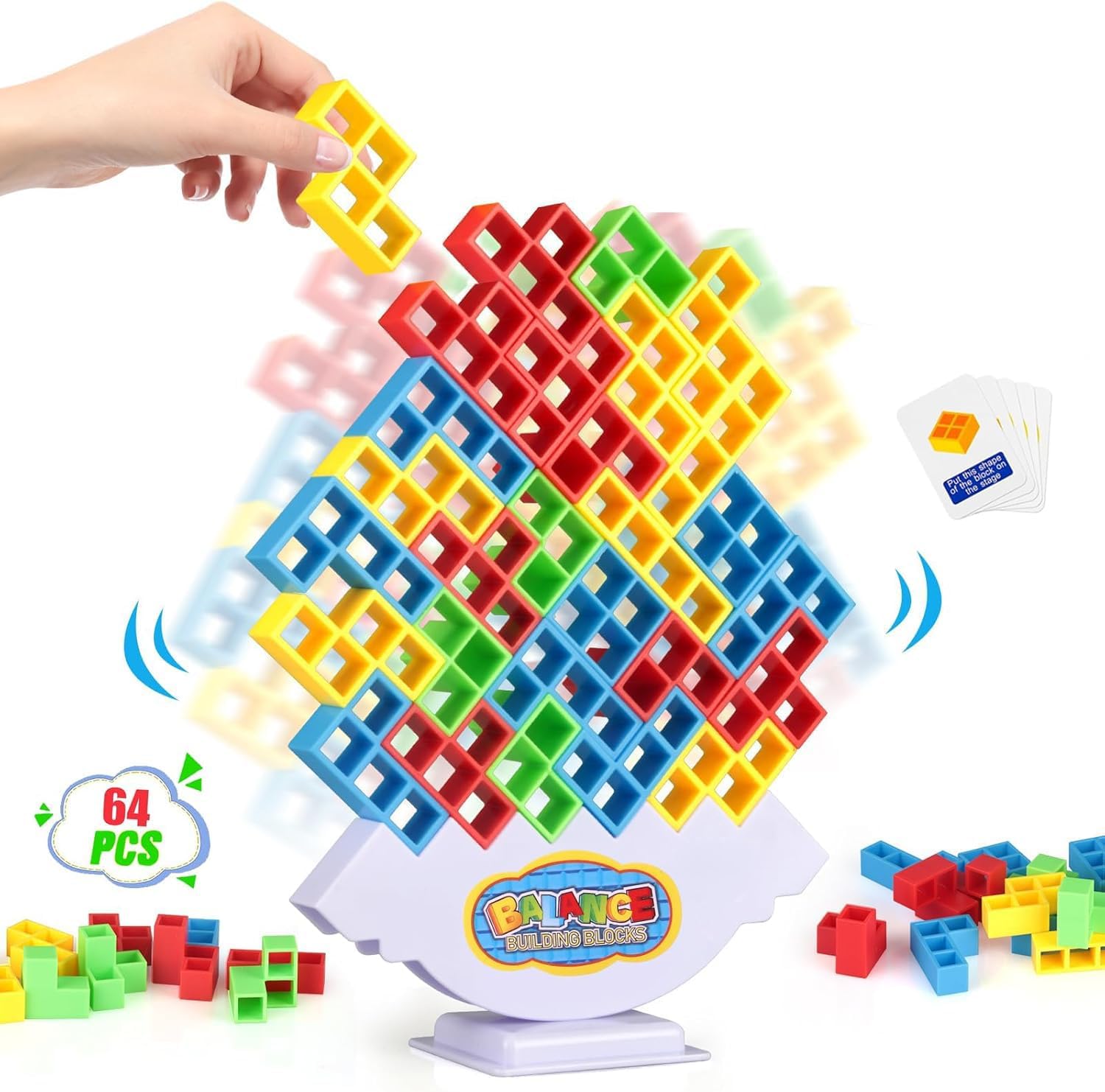 Настільна гра "Балансувальна вежа" TETRA TOWER • Балансувальна тетріс-вежа на 16 блоків