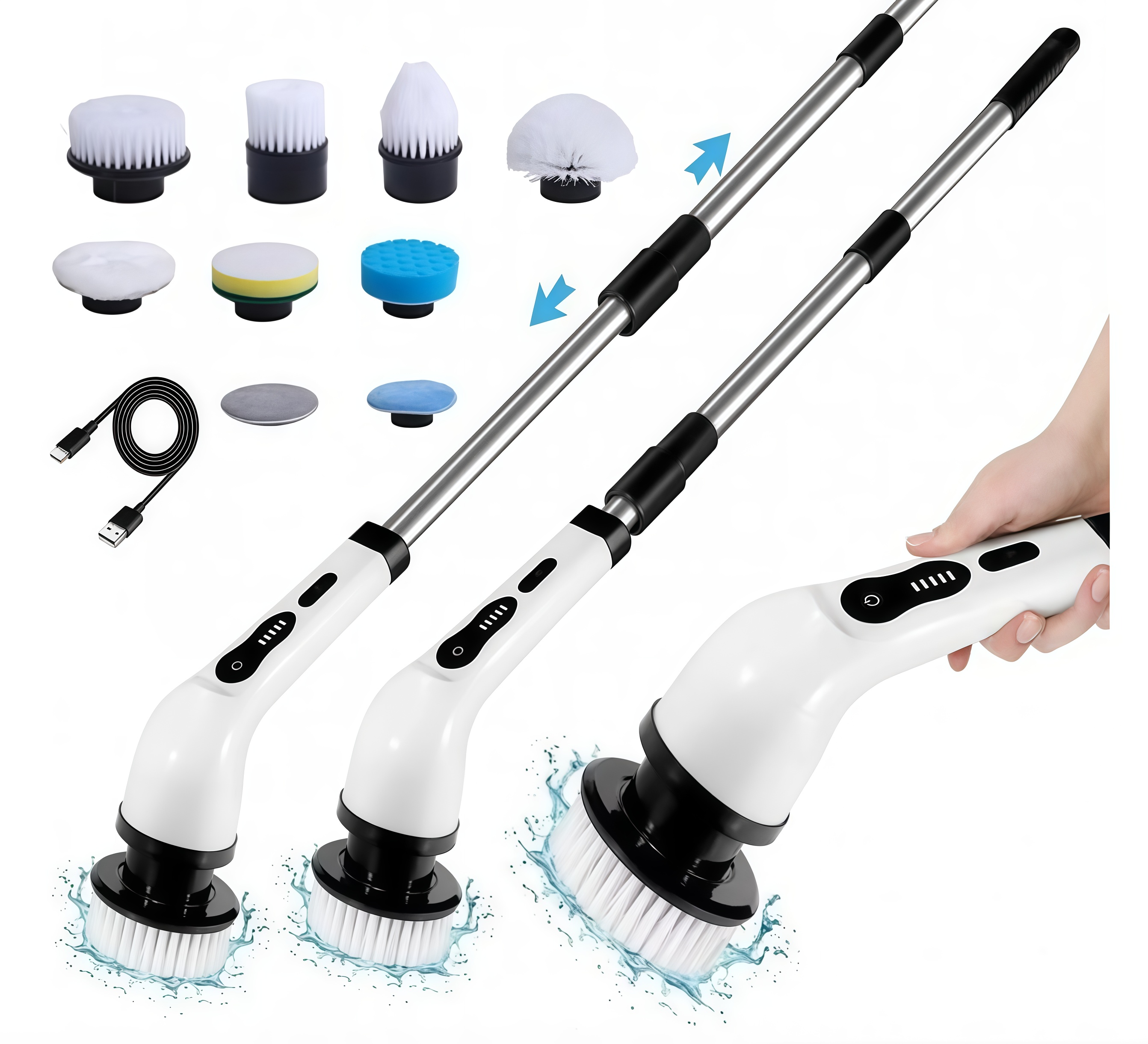 Електрична щітка для прибирання 9 в 1 Electric Cleaning Brush • Універсальна електрощітка RESTEQ JY-6010 для дому