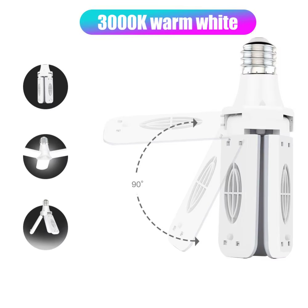 Світлодіодні складні лампи з трьома лопатями LED bulb 60W в патрон Е27 - мініатюра 4