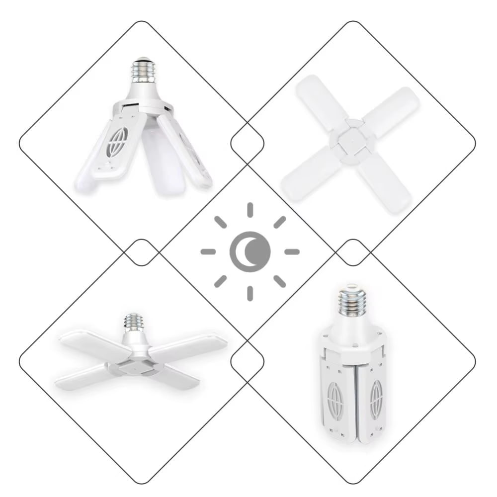 Світлодіодні складні лампи з трьома лопатями LED bulb 60W в патрон Е27 - мініатюра 5