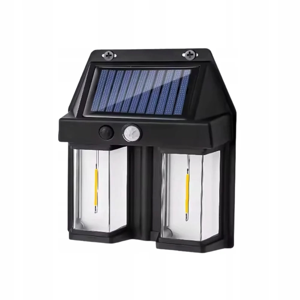 Ліхтар на сонячній батареї із датчиком руху Solar Wall Lamp COBA CB-228 • Вуличний LED прожектор із сонячною панеллю CB-228