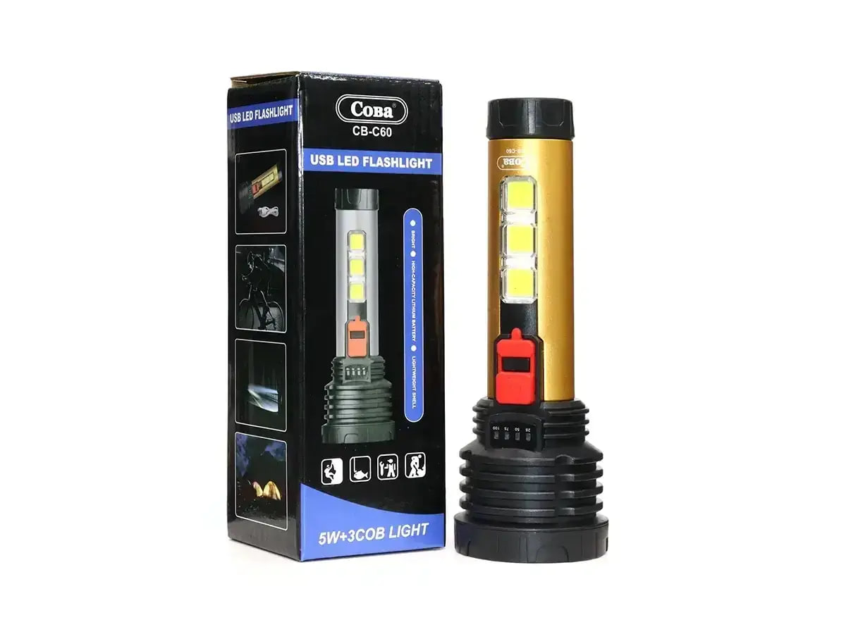 Ліхтар ручний акумуляторний з бічним підсвічуванням CB-C60 - мініатюра 2