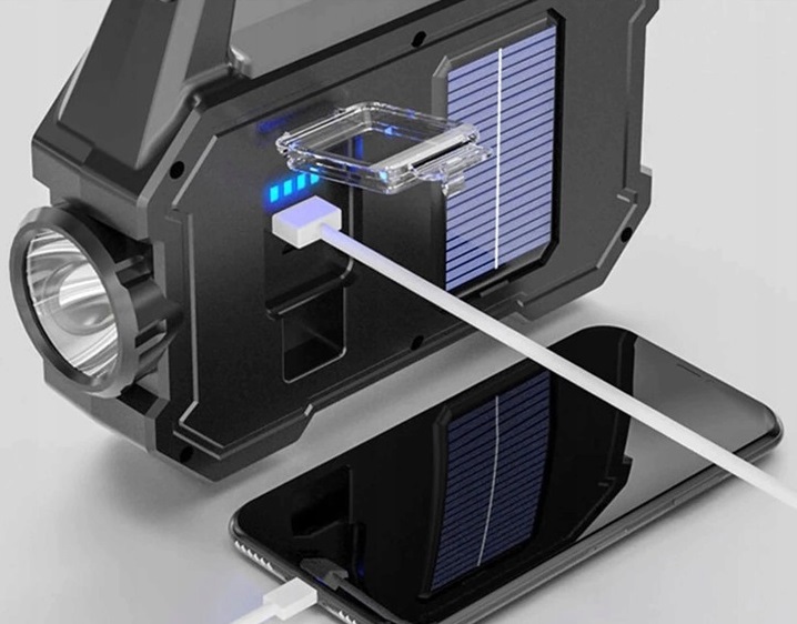 Ручний акумуляторний ліхтар Solar light YT-880B для кемпінгу та роботи - мініатюра 2