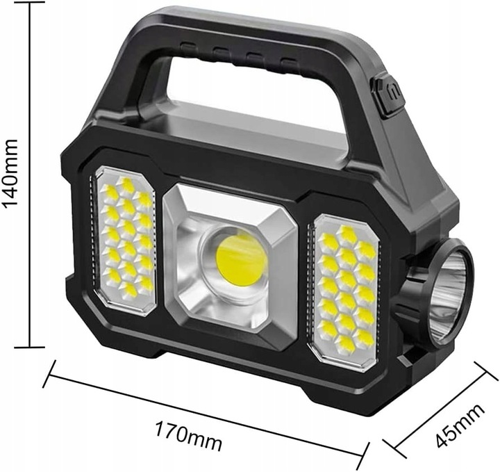 Ручний акумуляторний ліхтар Solar light YT-880B для кемпінгу та роботи - мініатюра 5