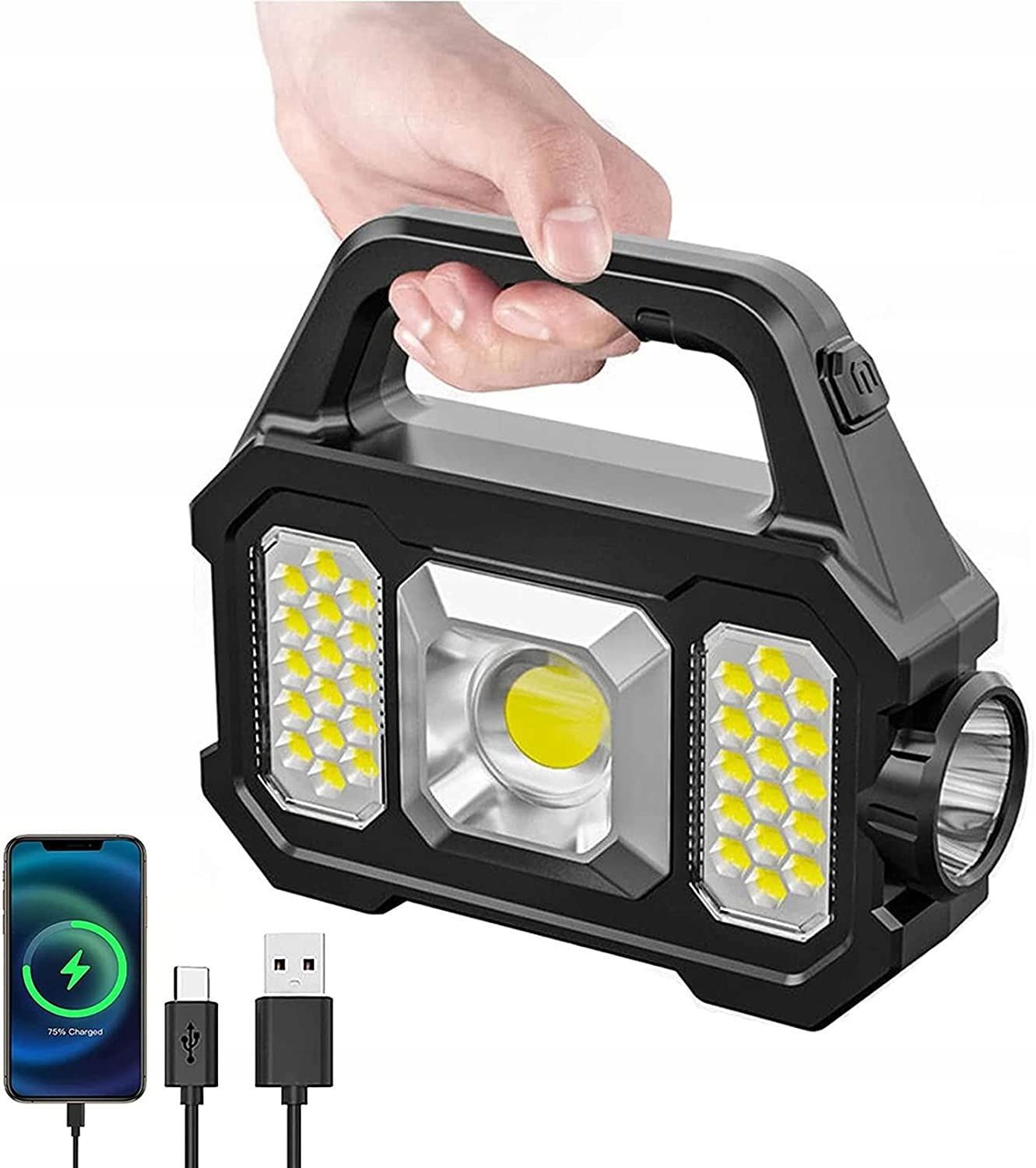 Ручний акумуляторний ліхтар Solar light YT-880B для кемпінгу та роботи - мініатюра 7