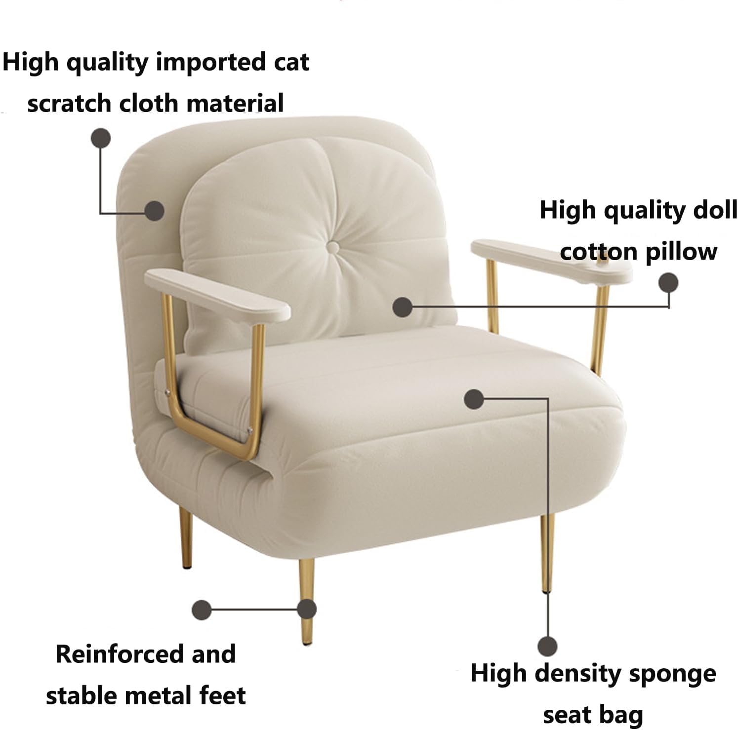 Складний диван-ліжко DR-80 одномісний - мініатюра 4