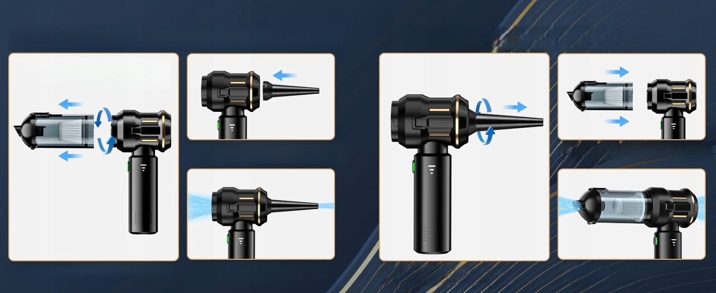 Компактний міні пилосос HL-138 для авто, дому та офісу - мініатюра 3