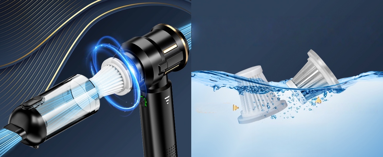 Компактний міні пилосос HL-138 для авто, дому та офісу - мініатюра 4