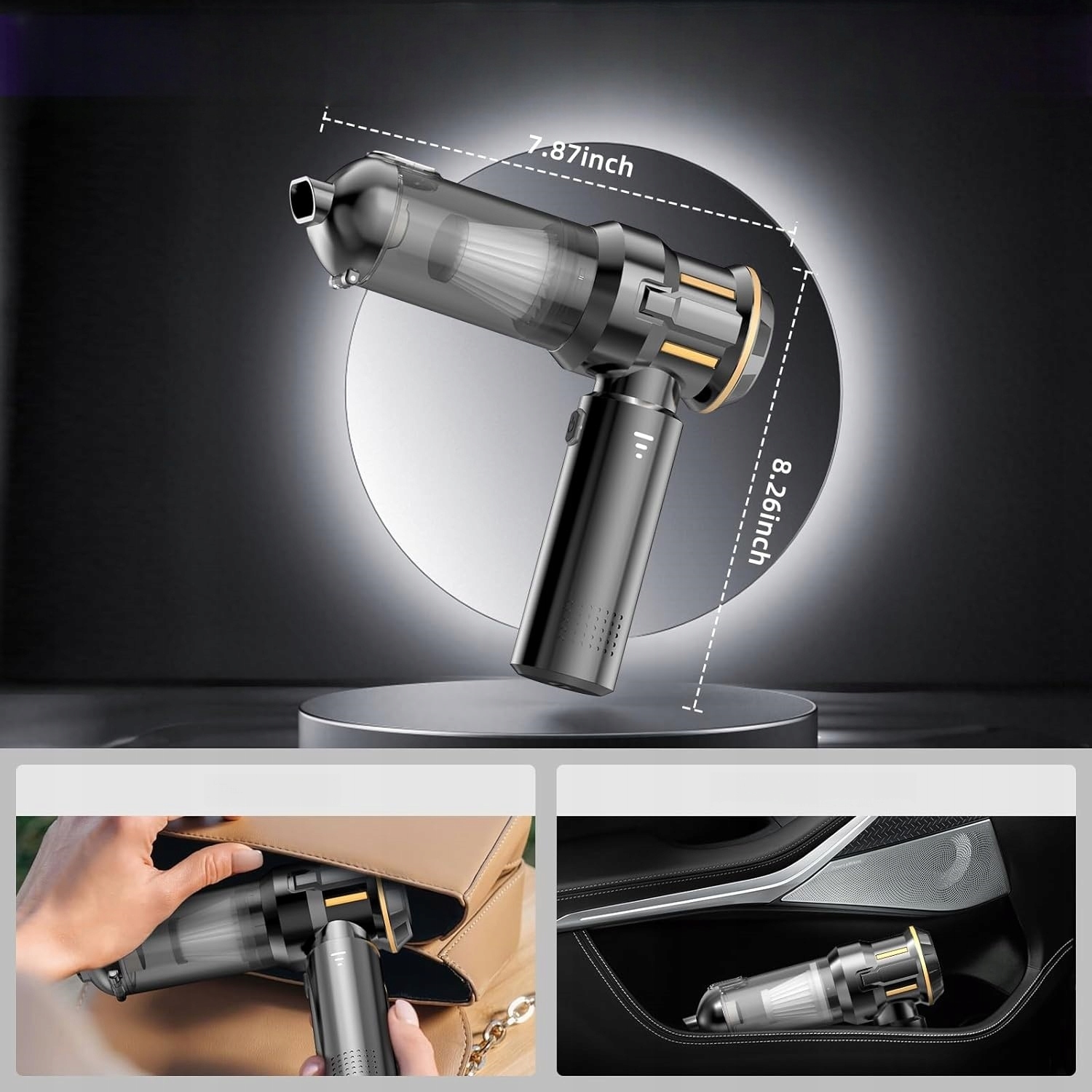 Компактний міні пилосос HL-138 для авто, дому та офісу - мініатюра 5