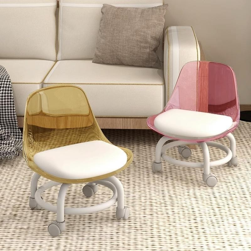 Стілець для дому з м’яким сидінням акриловою спинкою та коліщатками - мініатюра 2