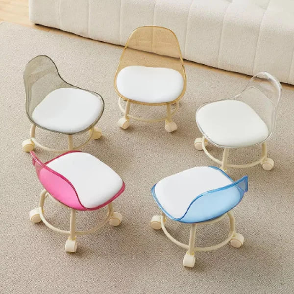 Стілець для дому з м’яким сидінням акриловою спинкою та коліщатками - мініатюра 3