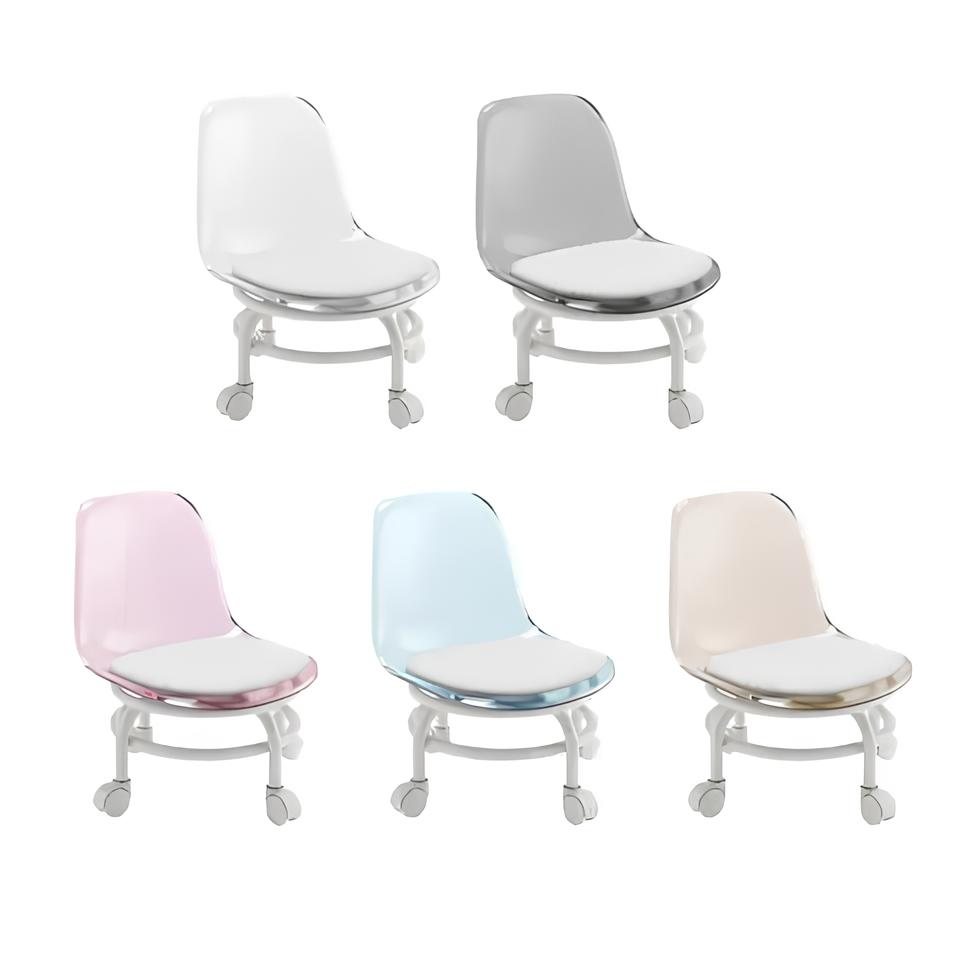 Стілець для дому з м’яким сидінням акриловою спинкою та коліщатками - мініатюра 4