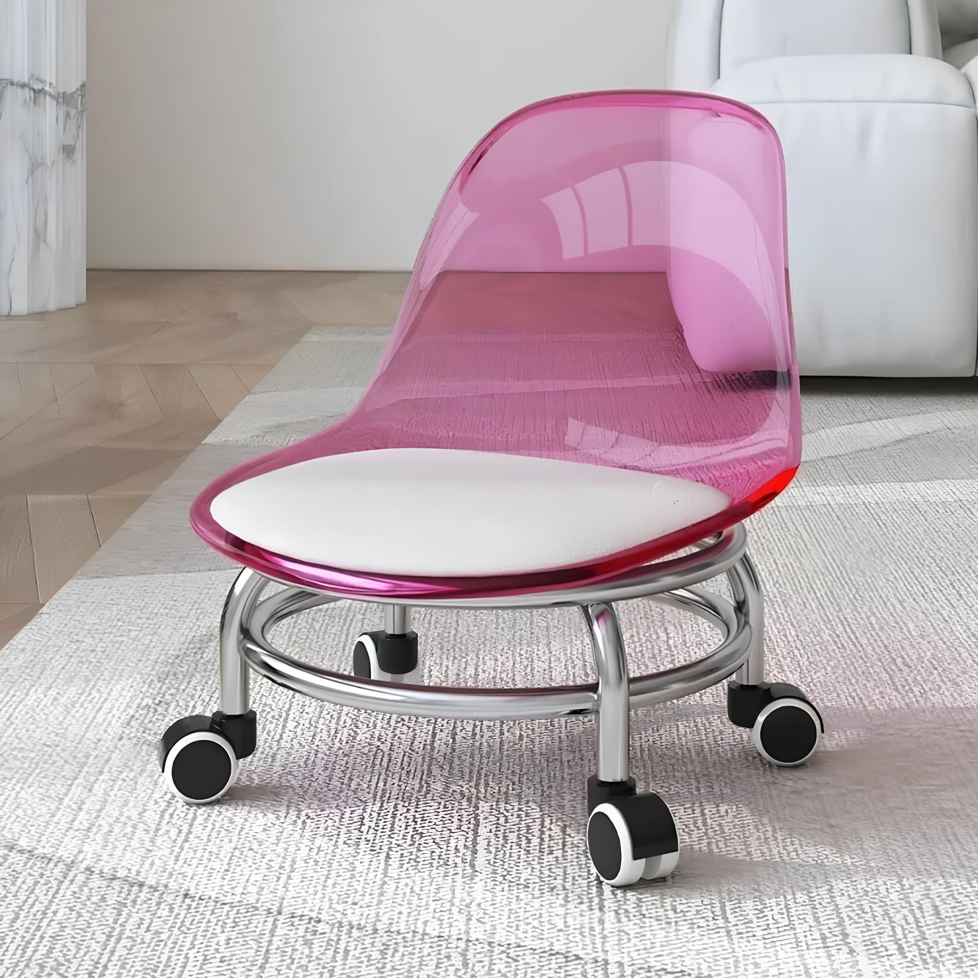 Стілець для дому з м’яким сидінням акриловою спинкою та коліщатками - мініатюра 11