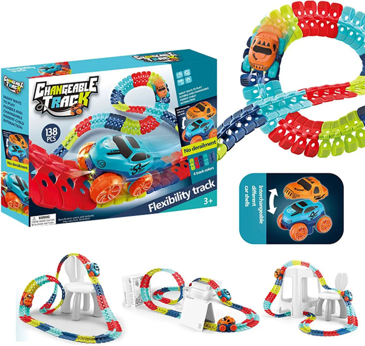 Автомобільна гоночна траса з машинкою Cheangeble Track 138 деталей - мініатюра 12