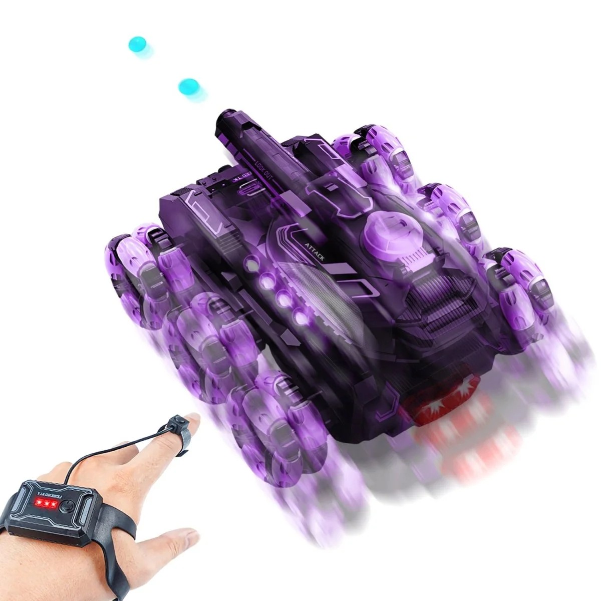 6-колісна радіокерована колісниця з водяними бомбами для дітей • Шестиколісний трюковий автомобіль