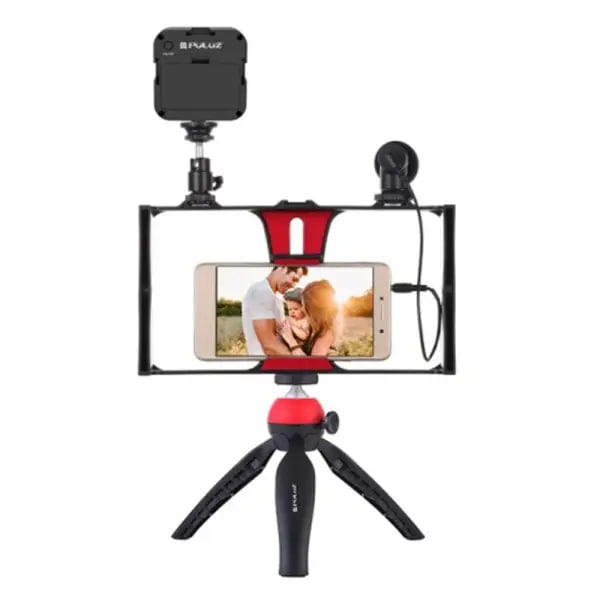 Комплект для влогінгу Video Making Kit AY49X для смартфона • Набір для блогінгу AY49X для смартфона з мікрофоном та світлом