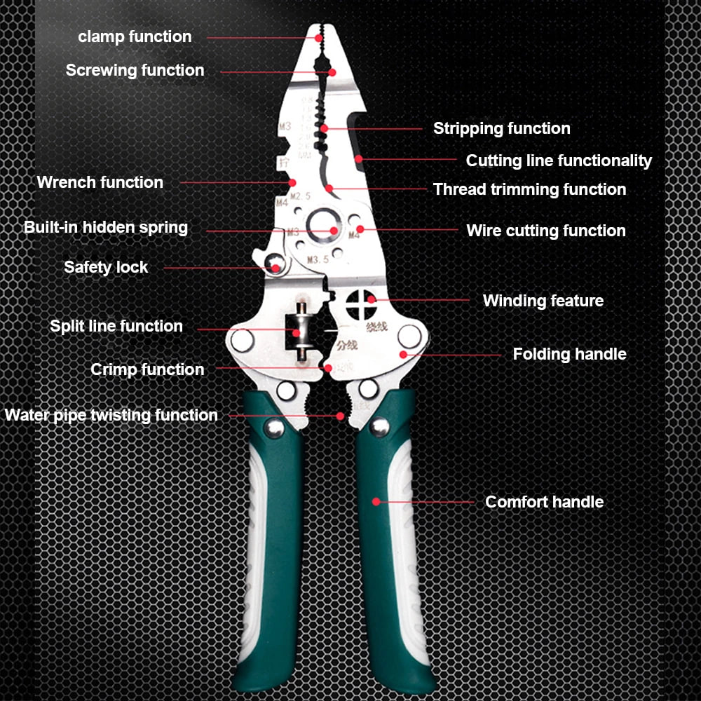 Багатофункціональні плоскогубці для зачистки проводів - мініатюра 4